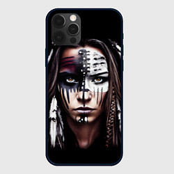 Чехол для iPhone 12 Pro Max Индианка - боевой окрас, цвет: 3D-черный