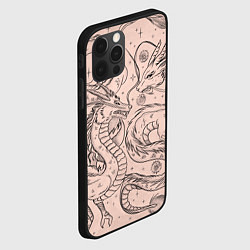 Чехол для iPhone 12 Pro Max Дракон - унесенные призраками: тату на бежевом, цвет: 3D-черный — фото 2