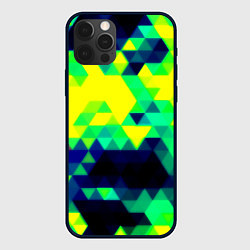 Чехол для iPhone 12 Pro Max Yellow green texture, цвет: 3D-черный