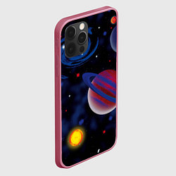 Чехол для iPhone 12 Pro Max Планеты, цвет: 3D-малиновый — фото 2