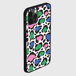 Чехол для iPhone 12 Pro Max Леопардовые пятна ярких цветов, цвет: 3D-черный — фото 2