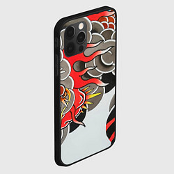 Чехол для iPhone 12 Pro Max Иредзуми: дракон в дыму, цвет: 3D-черный — фото 2
