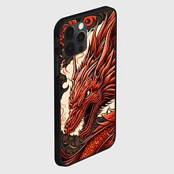 Чехол для iPhone 12 Pro Max Японский краcный дракон, цвет: 3D-черный — фото 2