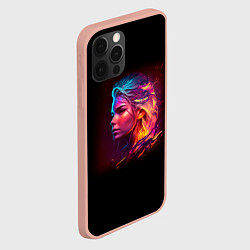 Чехол для iPhone 12 Pro Max Неоновая девушка II, цвет: 3D-светло-розовый — фото 2