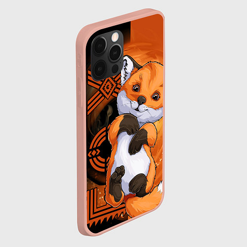 Чехол iPhone 12 Pro Max Fox cub / 3D-Светло-розовый – фото 2