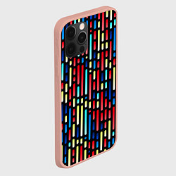 Чехол для iPhone 12 Pro Max Неоновые полосы - авангардный паттерн, цвет: 3D-светло-розовый — фото 2