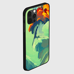 Чехол для iPhone 12 Pro Max Абстракция горы на закате, цвет: 3D-черный — фото 2