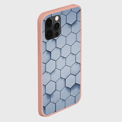 Чехол для iPhone 12 Pro Max Соты с черной полосой, цвет: 3D-светло-розовый — фото 2