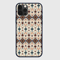 Чехол для iPhone 12 Pro Max Узорчатые квадраты, цвет: 3D-черный