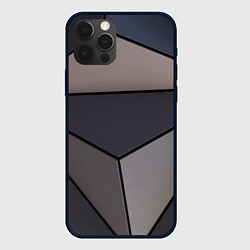 Чехол для iPhone 12 Pro Max Тёмный треугольный паттерн, цвет: 3D-черный