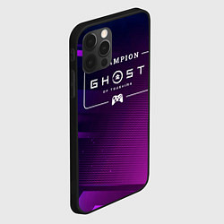 Чехол для iPhone 12 Pro Max Ghost of Tsushima gaming champion: рамка с лого и, цвет: 3D-черный — фото 2