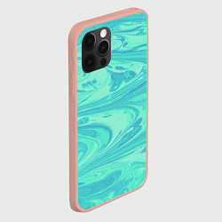 Чехол для iPhone 12 Pro Max Голубой флюид арт, цвет: 3D-светло-розовый — фото 2