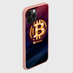 Чехол для iPhone 12 Pro Max Биткоин монетка, цвет: 3D-светло-розовый — фото 2