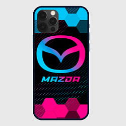 Чехол для iPhone 12 Pro Max Mazda - neon gradient, цвет: 3D-черный