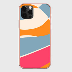 Чехол для iPhone 12 Pro Max Разноцветная абстракция в стиле модерн, цвет: 3D-светло-розовый