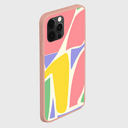 Чехол для iPhone 12 Pro Max Абстрактные разноцветные фигуры, цвет: 3D-светло-розовый — фото 2