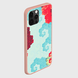 Чехол для iPhone 12 Pro Max Пиксельный цветочный паттерн, цвет: 3D-светло-розовый — фото 2