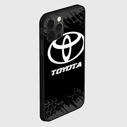 Чехол для iPhone 12 Pro Max Toyota speed на темном фоне со следами шин, цвет: 3D-черный — фото 2
