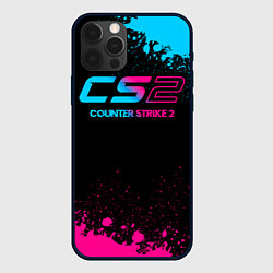 Чехол для iPhone 12 Pro Max Counter Strike 2 - neon gradient, цвет: 3D-черный