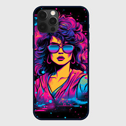 Чехол для iPhone 12 Pro Max Lady - retrowave style, цвет: 3D-черный