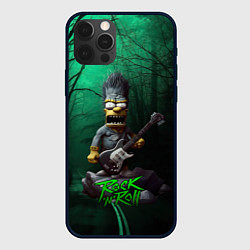 Чехол для iPhone 12 Pro Max Simpsons hard rock, цвет: 3D-черный