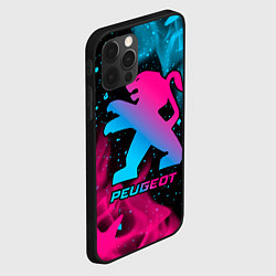 Чехол для iPhone 12 Pro Max Peugeot - neon gradient, цвет: 3D-черный — фото 2