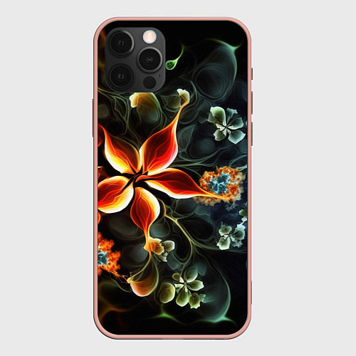 Чехол iPhone 12 Pro Max Абстрактные цветы / 3D-Светло-розовый – фото 1