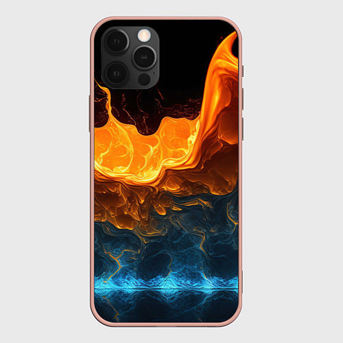 Чехол iPhone 12 Pro Max Лава и вода / 3D-Светло-розовый – фото 1