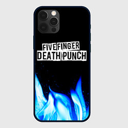 Чехол для iPhone 12 Pro Max Five Finger Death Punch blue fire, цвет: 3D-черный