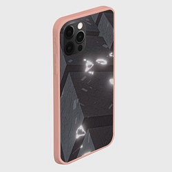 Чехол для iPhone 12 Pro Max Серые кубы с сигилами, цвет: 3D-светло-розовый — фото 2