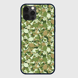 Чехол для iPhone 12 Pro Max Камуфляж из черепов, цвет: 3D-черный