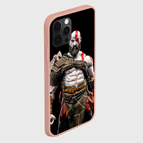 Чехол iPhone 12 Pro Max Боевой Кратос / 3D-Светло-розовый – фото 2