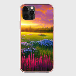 Чехол для iPhone 12 Pro Max Летний закат, цвет: 3D-светло-розовый