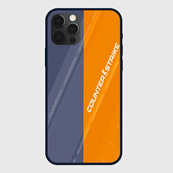 Чехол для iPhone 12 Pro Max Counter Strike 2 Blue Orange Pattern, цвет: 3D-черный