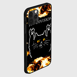 Чехол для iPhone 12 Pro Max Joy Division рок кот и огонь, цвет: 3D-черный — фото 2
