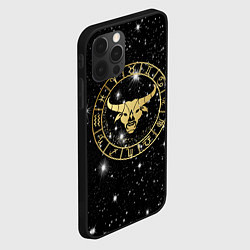 Чехол для iPhone 12 Pro Max Телец золотой на звездном небе, цвет: 3D-черный — фото 2