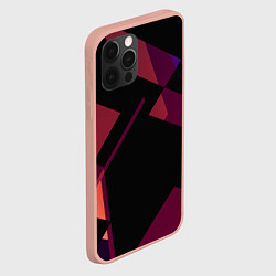 Чехол для iPhone 12 Pro Max Тёмно-розовые фигуры во тьме, цвет: 3D-светло-розовый — фото 2