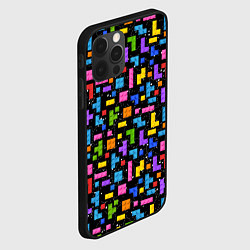 Чехол для iPhone 12 Pro Max Тетрис лего паттерн, цвет: 3D-черный — фото 2