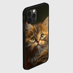 Чехол для iPhone 12 Pro Max Пушистый рыжий котенок, цвет: 3D-черный — фото 2