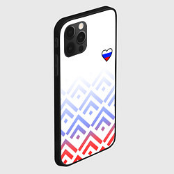 Чехол для iPhone 12 Pro Max Сердечко россии - треугольники, цвет: 3D-черный — фото 2