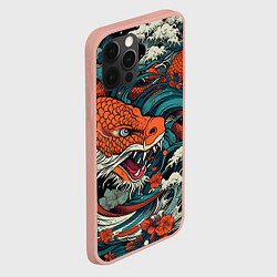 Чехол для iPhone 12 Pro Max В стиле Irezumi, цвет: 3D-светло-розовый — фото 2