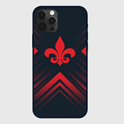 Чехол для iPhone 12 Pro Max Красный символ Saints Row на темном фоне со стрелк, цвет: 3D-черный