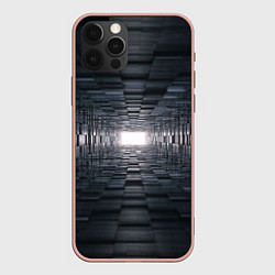 Чехол для iPhone 12 Pro Max Тёмная геометрия, цвет: 3D-светло-розовый