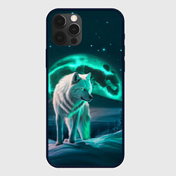 Чехол для iPhone 12 Pro Max Белый волк в зимнем лесу, цвет: 3D-черный