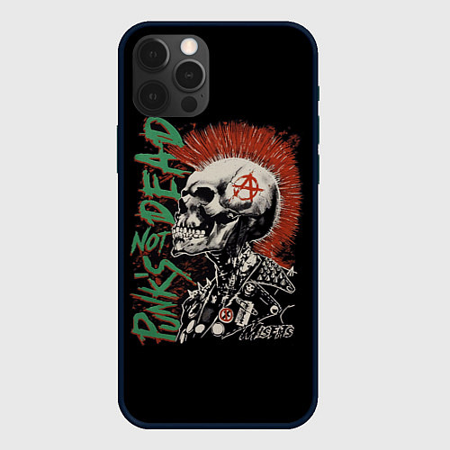 Чехол iPhone 12 Pro Max Punks not dead / 3D-Черный – фото 1