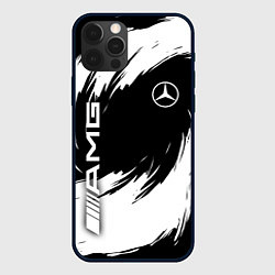 Чехол для iPhone 12 Pro Max Mercedes benz - white color, цвет: 3D-черный