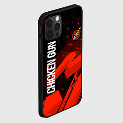 Чехол для iPhone 12 Pro Max Чикен ган - красная абстракция, цвет: 3D-черный — фото 2