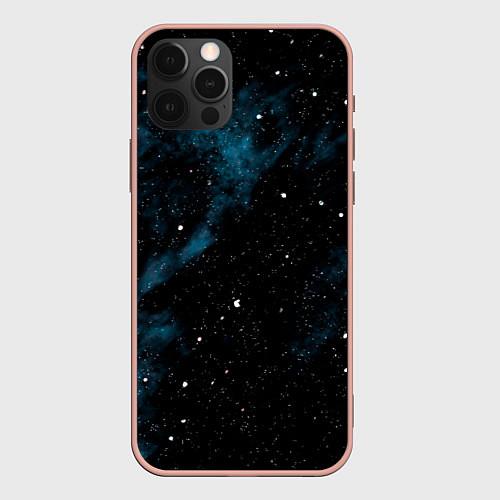 Чехол iPhone 12 Pro Max Мрачная галактика / 3D-Светло-розовый – фото 1