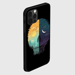 Чехол для iPhone 12 Pro Max Утро ночь в виде черепа, цвет: 3D-черный — фото 2