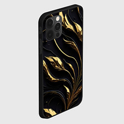 Чехол для iPhone 12 Pro Max Золотой орнамент на черном, цвет: 3D-черный — фото 2